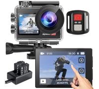 Hiicam Speed 10 Action camera,5K30FPS 30MP40M Underwater Camera Waterproof WiFi 170° Ultra Wide Angle Ice Action Cameras Zoom 5X with Remote Control and 2x1350mAh Batteries 64GB Memory Card