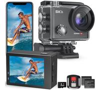 Hiicam Speed 10 Action camera,5K30FPS 30MP40M Underwater Camera Waterproof WiFi 170° Ultra Wide Angle Ice Action Cameras Zoom 5X with Remote Control and 2x1350mAh Batteries 64GB Card