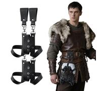 HiiFeuer Faux Leather Vintage Geek Game Controller Holster, Portable Belt Carrier Controller Stand Adaptable Handle Gaming (Black A) [not_machine_specific]