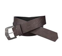 HiiFeuer Medieval Alchemy Faux Leather Buckle Belt, Fantasy Embossed Wizard Knight Belt for LARP Cosplay Halloween (Dark Brown A)