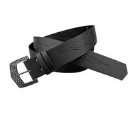 HiiFeuer Medieval Alchemy Faux Leather Buckle Belt, Fantasy Embossed Wizard Knight Belt for LARP Ren Faire (Black)