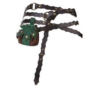 HiiFeuer Medieval Belt Renaissance Leaf Purse, Bagladybug Decor Dice Bag Elven Dress Accessories for LARP Ren Faire Halloween(Brown A)