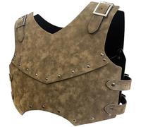 HiiFeuer Medieval Faux Leather Chest Armor, Retro Mercenary Knight Archer Body Armor, Adjustable Chest Armour for LARP Costume& Ren Faire(Bronze A)