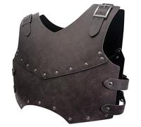 HiiFeuer Medieval Faux Leather Chest Armor, Retro Mercenary Knight Archer Body Armor, Adjustable Chest Armour for LARP Costume& Ren Faire(Brown A)