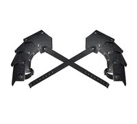 HiiFeuer Medieval Faux Leather Double Pauldron, Vintage Mercenary Knight Shoulder Armor for LARP/Cosplay Ren Faire(Black A)