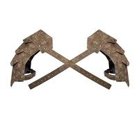 HiiFeuer Medieval Faux Leather Double Pauldron, Vintage Mercenary Knight Shoulder Armor for LARP/Cosplay Ren Faire(Bronze A)