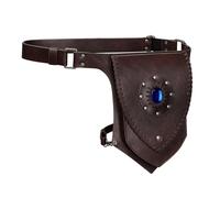 HiiFeuer Medieval Faux Leather Thigh Bag, Adjustable Drop Leg Bag Renaissance Side Pack Belt Bag Cosplay for Ren Faire, Dark Brown A