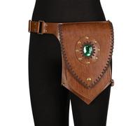HiiFeuer Medieval Faux Leather Thigh Bag, Adjustable Drop Leg Pouch Renaissance Side Pack Belt Bag Cosplay for Ren Faire (Brown A)