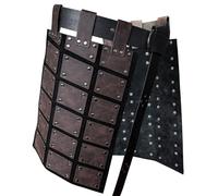 HiiFeuer Medieval Faux Leather Thigh & Waist Armor with Belt, Mercenary & Knights Skirt Armor (Dark Brown A)
