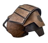 HiiFeuer Viking Faux Leather Single Pauldron Armadura de hombro, Retro Medieval Knight Shoulder Armor for LARP/Cosplay (Brown)