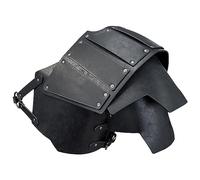 HiiFeuer Viking Faux Leather Single Pauldron Armadura de hombro, Retro Medieval Knight Shoulder Armor for LARP/Cosplay (Black)
