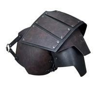 HiiFeuer Viking Faux Leather Single Pauldron Shoulder Armor, Retro Medieval Knight Shoulder Armor for LARP/Cosplay (Dark Brown)