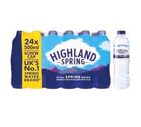 Hiighland Spring Natural Mineral Water 500ml x 24 | Pure and Refreshing Hydration - Perfect for On-the-Go - Naturally Balanced pH | Perfect for Home, Office, and Gym | Crisp and Clean Taste