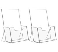 HIIMIEI Acrylic Freestanding Brochure/Leaflet Holder A5 2 Pack - Clear
