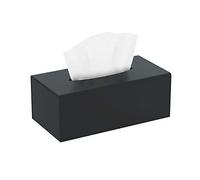 HIIMIEI Acrylic Tissue Box Cover Black Tissue Holder Napkin Dispenser for Home Office Restaurant - Black