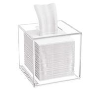 HIIMIEI Acrylic Tissue Box Cover Clear Tissue Holder Square Napkin Dispenser for Home Office Restaurant - Clear