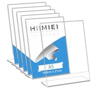 HIIMIEI Slant Back Acrylic Sign Holder A5 Display Stand, A5 Menu Holders