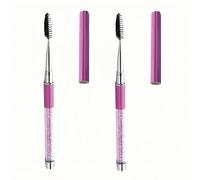 Hiiooweiyi 2 Pcs Eyelash Brush Lash Wand Makeup Tool Eyelash Extension Supplies Cleaning Brush Diamond Mascara Cosmetic Brushes - Purple