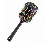 Hiiooweiyi Tough Rainbow Bristle Mane/Tail Brush Rainbow Paddle Mane and Tail Brush Air Cushion Comb Detangler Plastic Forky Comb for Horses