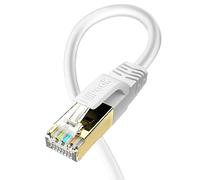 HiiPeak Cat 8 Ethernet Cable 10m, Cat8 Internet Cable High-Speed Professional LAN Patch 40Gbps 2000Mhz Network Cables with RJ45 Gold-Plated Connector, Compatible with Cat5/Cat6/Cat7, White (10 m)