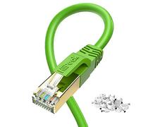 HiiPeak Cat 8 Ethernet Cable 15m, Cat8 Internet Cable 40Gbps 2000Mhz High-Speed Professional LAN Patch Network Cables with RJ45 Gold-Plated Connector, Compatible with Cat6/Cat6a/Cat7, Green (15 m)