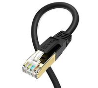 HiiPeak Cat 8 Ethernet Cable 3m, Cat8 Internet Cable High-Speed Professional LAN Patch 40Gbps 2000Mhz Network Cables with RJ45 Gold-Plated Connector, Compatible with Cat5/Cat6/Cat7, Black (3 m)