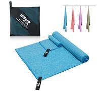 HiiPeak Microfibre Towel (160cm x 80cm) + (50cm x 30cm) Compact Gym towel Camping Beach Towel - Quick Dry Lightweight Absorbent Sports Gym Swimming Hiking Drying Towel for Men,Women (Blue, 2 piece)