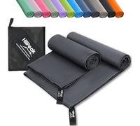 HiiPeak Microfibre Towel Compact Camping Beach Towel 2 Pack |160x80cm+80x40cm|- Quick Dry Lightweight Absorbent Sports Gym Swimming Hiking Drying Towel for Men,Women