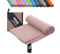 HiiPeak Microfibre Towel Compact Camping Beach Towel - Quick Dry Lightweight Absorbent Sports Gym Swimming Hiking Drying Towel for Men,Women (Rosetea-1pack, 200cm x 100cm)