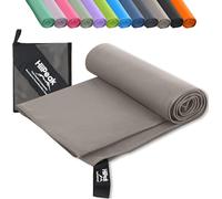 HiiPeak Microfibre Towel Compact Camping Beach Towel - Quick Dry Lightweight Absorbent Sports Gym Swimming Hiking Drying Towel for Men,Women (Light Grey-1pack, 180cm x 90cm)