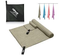 HiiPeak Microfibre Towel Compact Camping Beach Towel travel towels - Quick Dry Lightweight Absorbent Sports Gym Swimming Hiking Drying Towel for Men,Women (Heather grey, 160x80cm + 50x30cm)