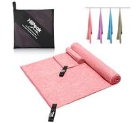 HiiPeak Microfibre Towel Compact Camping Beach Towel travel towels - Quick Dry Lightweight Absorbent Sports Gym Swimming Hiking Drying Towel for Men ,Women (Pink)