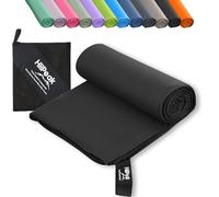 HiiPeak Microfibre Towel Compact Camping small gym towel hand Towel - Quick Dry Lightweight Absorbent Sports Gym Swimming Hiking Drying Towel for Men,Women (Black-1pack, 50cm x 30cm,Small size)