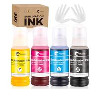 Hiipoo Sublimation Ink 522 Refilled Bottles Work with ET-2720 ET-2760 ET-2800 ET-15000 ET-2803 ET-2850 ET-3760 ET-4800 ET-4760 Inkjet Printer Heat Press Transfer on Mugs T-Shirts Pillows Phone Case