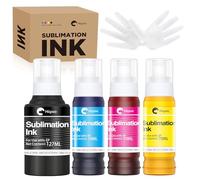 Hiipoo Sublimation Ink Refilled Bottles Compatible for ET2400 ET-2800 ET2720 ET2760 ET2750 ET4800 ET-2803 ET-2850 Inkjet Printers Heat Press Transfer on Mugs T-Shirts