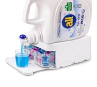 Hiitytin Laundry Detergent Holder, Laundry Detergent Stand with Drawer for Laundry Pods Container, Liquid Laundry Detergent Dispenser with Retractable Drip Tray, Universal Fit for Different Bottles