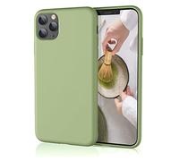 HiiVeet Silicone Case Compatible with iPhone 11 Pro Case 5.8 Inch, Soft Ultra Slim Protective Shockproof Liquid Silicone Phone Case with Anti-Scratch Microfiber Lining，Matcha Green