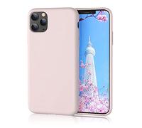 HiiVeet Silicone Case Compatible with iPhone 11 Pro Case 5.8 Inch, Soft Ultra Slim Protective Shockproof Liquid Silicone Phone Case with Anti-Scratch Microfiber Lining，Chalk Pink