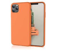 HiiVeet Silicone Case Compatible with iPhone 11 Pro Max Case 6.5 Inch, Soft Ultra Slim Protective Shockproof Liquid Silicone Phone Case with Anti-Scratch Microfiber Lining,Papaya Yellow