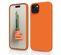 HiiVeet Silicone Case Designed for iPhone 15 Case,6.1 inch,Ultra Slim Shockproof Protective Liquid Silicone Phone Case with Soft Anti-Scratch Microfiber Lining，Papaya Yellow