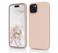 HiiVeet Silicone Case Designed for iPhone 15 Case,6.1 inch,Ultra Slim Shockproof Protective Liquid Silicone Phone Case with Soft Anti-Scratch Microfiber Lining，Sand Pink