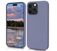 HiiVeet Silicone Case Designed for iPhone 15 Pro Max Case,6.7 inch,Ultra Slim Shockproof Protective Liquid Silicone Phone Case with Soft Anti-Scratch Microfiber Lining,Lavender Gray