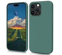 HiiVeet Silicone Case Designed for iPhone 15 Pro Max Case,6.7 inch,Ultra Slim Shockproof Protective Liquid Silicone Phone Case with Soft Anti-Scratch Microfiber Lining,Pine Green