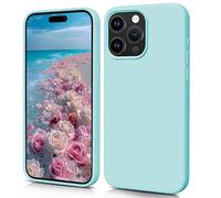 HiiVeet Silicone Case Designed for iPhone 15 Pro Max Case,6.7 inch,Ultra Slim Shockproof Protective Liquid Silicone Phone Case with Soft Anti-Scratch Microfiber Lining,Light Blue