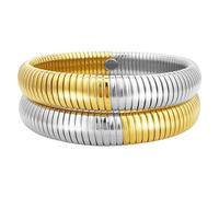 HIIXHC 18K Gold Plated Bracelets Set for Women Flexible Snake Chain Stackable Bracelets Wristband Bangle Chunky Bracelets for Women, Adjustable, Stainless Steel, no gemstone