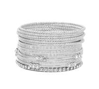 HIIXHC Bangles Bracelets for Women Bracelet Stack Chunky Indian Multi Bangle Bracelet Set Punk Bracelets Jewelry for Women Gift, One Size, Metal, no gemstone