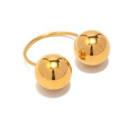 HIIXHC Chunky Gold Rings for Women Adjustable Thick Ball Gold Sctaking Rings Fashion 14k Gold Fill Statement Rings Elegant Minimalist Jewelry Gifts for Women, 不锈钢, No Gemstone