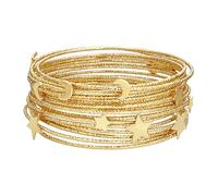 HIIXHC Gold Bangle Bracelets for Women - 16Pcs Moon and Star Bracelets Multi Layered Gold Stackable Bracelets Jewelry for Women Gift, 2.5 inches, Metal, no gemstone