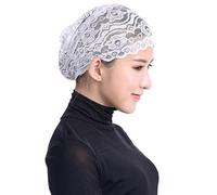 Hijab Cap for Women, Muslim Hijab Undercap, Stretchy and Comfortable, Women's Muslim Lace Base Layer Hat uslim Accessories Headscarf Wrap Cap White