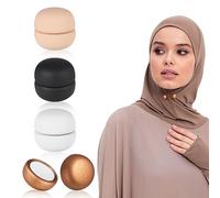 Hijab Magnets Magnet Pins for Clothes Hijab Pin Magnet Magnetic Hijab Pins for Women Magnet Button Pins Clothes Magnets No Hole Pin Brooch No Trace Magnet Buckle Muslim Hijab Cloth Magnet Clips, 4 Pcs